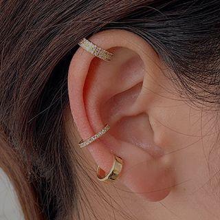 Alloy Cuff Earring Set Of 3 - Gold - One Size