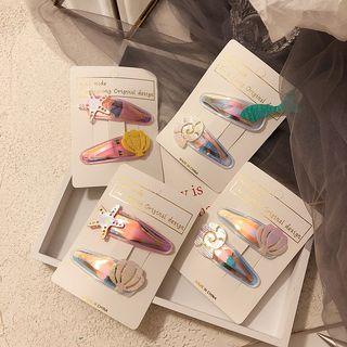 Set Of 2: Iridescent Shell / Starfish Hair Clip (various Designs)
