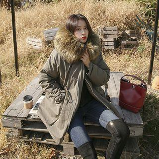 Faux-fur Trim Hooded Padding Parka