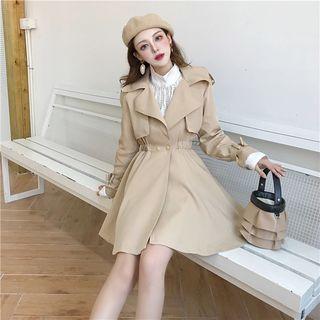 Plain Slim-fit Trench Coat