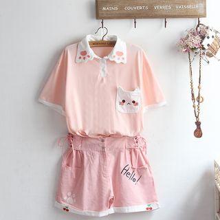 Cat Short-sleeve Polo Shirt / Shorts / Set