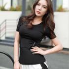Contrast-trim Short-sleeve Quick-dry T-shirt