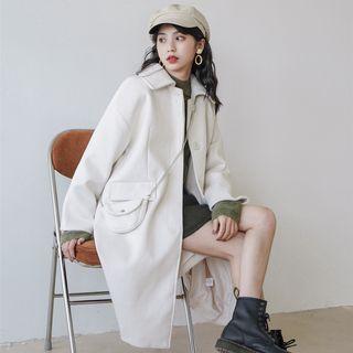 Set: Buttoned Long Coat + Belt Bag