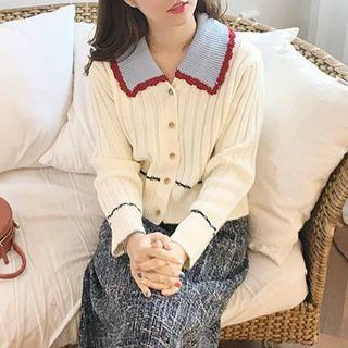 Long Sleeve Cropped Cardigan White - One Size