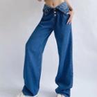 Two-way High-waist Wide Leg Jeans