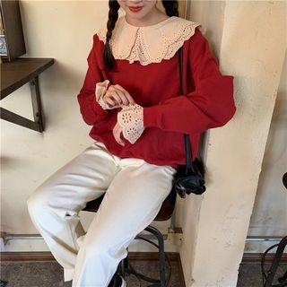 Mock Two-piece Contrast Trim Top