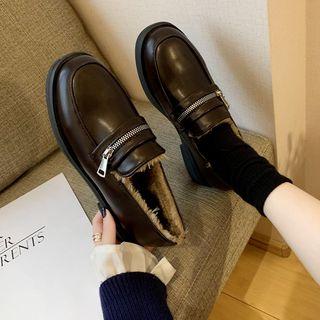 Zip Accent Loafers