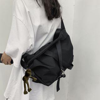 Plain Snap Buckle Messenger Bag
