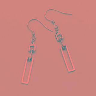 925 Sterling Silver Bar Drop Earring 1 Pair - Silver - One Size