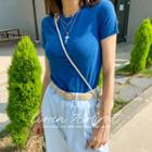 Slim-fit Colored Short-sleeved T-shirt