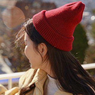 Colored Ribbed Knit Beanie