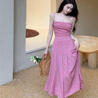 Sleeveless Print Slim-fit Top / Print High-waist Slim-fit Skirt