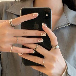 Set Of 6: Alloy Open Ring (various Designs)