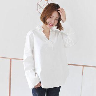 Open-placket Loose-fit Shirt
