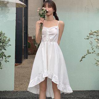 Set: Short-sleeve Shrug + Spaghetti Strap Dress