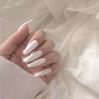 Plain Pointed Faux Nail Tip 691 - Glue - White - One Size