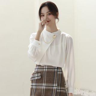 Long-sleeve Asymmetrical Blouse