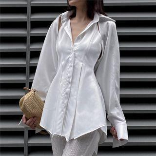 Irregular Cinch-waist Shirt