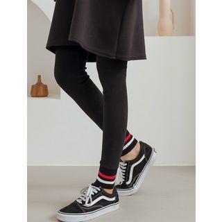 Plus Size Piped Rib-panel Leggings