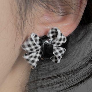 Bow Checker Earring