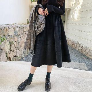 Faux-fur A-line Skirt