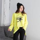 Eye Print Slit-side T-shirt