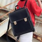 Set: Faux Leather Square Backpack + Crossbody Bag