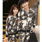 Set: Camouflage Print Couple Matching Hoodie + Sweatpants