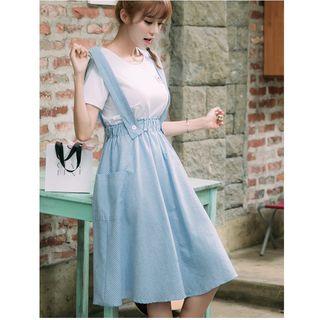 Set: Short-sleeve T-shirt + Jumper Midi Skirt