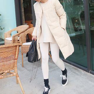 Snap-button Long Padded Jacket