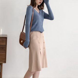 Set: Cardigan + A-line Midi Skirt