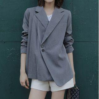 Asymmetric Button Blazer
