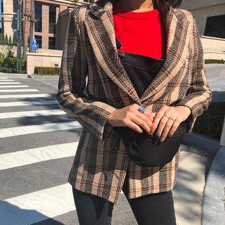 Check Wool Blend Jacket