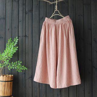 Pinstriped Capri Wide Leg Pants