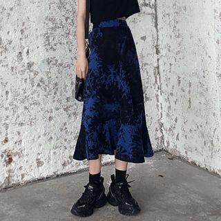 Tie Dye Midi Skirt As Shown In Figure - One Size