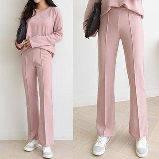 Set: Round-neck T-shirt + Boot-cut Pants