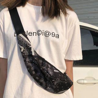 Paisley Print Waist Bag Black - One Size
