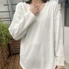 Plain Long-sleeve T-shirt White - M