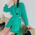 Heart Charm Cutout Blazer Dress