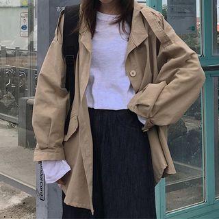 Balloon-sleeve Button-up Jacket
