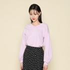 Long Balloon Sleeve V-neck T-shirt