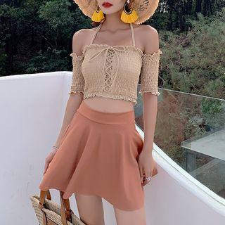 Set: Off Shoulder Swim Top + Bottom + Skirt