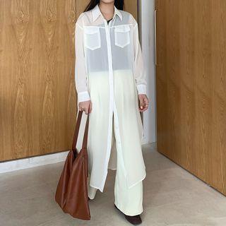 Long-sleeve Irregular Shirt / Vest