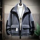 Genuine Shearling Drawcord Zip Jacket