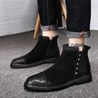 Genuine Leather Studded Ankle Boots