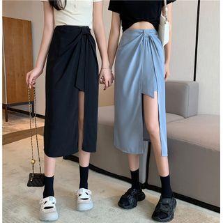 Bow Irregular Midi Pencil Skirt