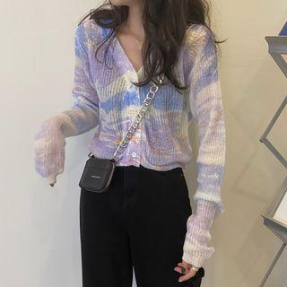 Rainbow Knit Cardigan As Shown In Figure - One Size