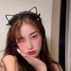 Lace Cat Ear Headband 1 Pc - Lace Cat Ear Headband - Black - One Size