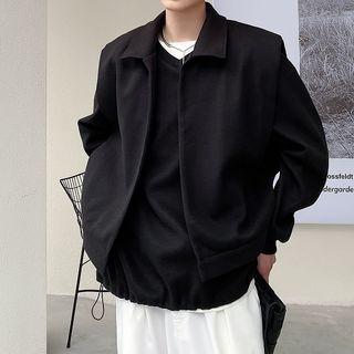 Set: Woolen Vest + Plain Sweatshirt