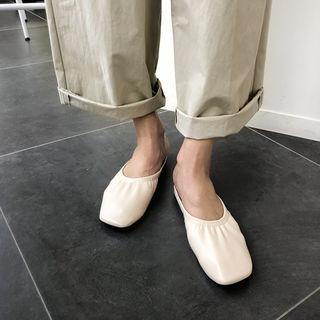 Round-neck Banded-detail Flats